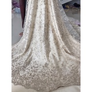 Kain Tille Akar Bordir Bunga Tepi/ Brokat Import Murah/ Kain Brokat Tille Murah/ Gamis Brokat Murah/