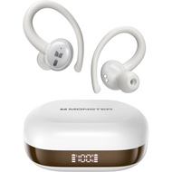 Monster N-Lite 216 Earbud Tanpa Wayar, Earbud Sukan dengan Penyangkut Telinga, Headset Pembatal Buny