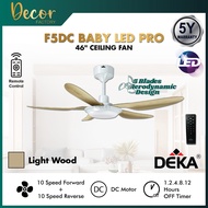 🔥UPGRADED🔥DEKA F5DC BABY LED PRO 5 Blades 20 Speed DC Motor Remote Control Ceiling Fan with Light Ki