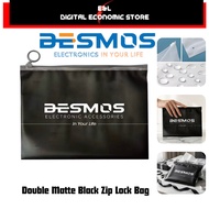 Desmos Double Matte Black Zip Lock Bag Plastic Zip Bag Zipper Bag Packaging Bag Travel Organizer Sto