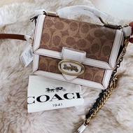 COACH RILEY Handbag Crossbody Bag Chain Bag Riley18 White Print 73934 QF0M