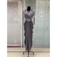 Gray Long gown Ninang dress Mother dress Sponsor dress