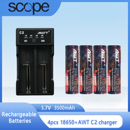 AWT C2 2 slots fast charger + AWT Rainbow 18650 3500mAh 35A rechargeable battery