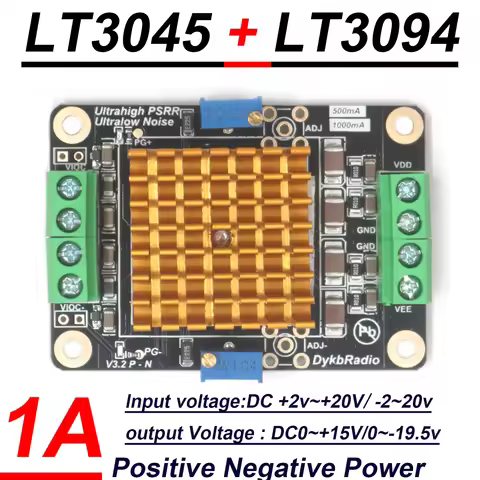 LT3045 + LT3094 Power Positive Negative Voltage DC-DC Low Noise RF Linear Regulator Power 3V 5V 12V 