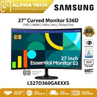 Samsung 27" LS27D360GAEXXS Curved Monitor | 100Hz | 4ms (GTG) | FHD | FreeSync | Eye Care