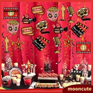 mooncute|  48 Pcs Movie Night Hanging Swirls Decorations Foil Ceiling Decor Party Supplies Film Back