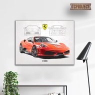 FERRARI F430 SCUDERIA Wooden Poster wall decor (40x30)
