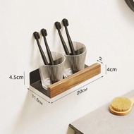 Aluminum+Wood Storage Racks Wall Mounted No Installation or Drilling Bathroom Living Room Kitchen St