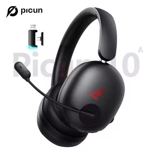 Picun UG-10A 56dB Gaming Wireless Headphone with Mic Over-Ear Headset Bluetooth 6.0 40mm Driver 2.4G
