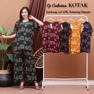 SETELAN CELANA PANJANG WANITA BAJU SANTAI SET RAYON CABUTAN KOTAK