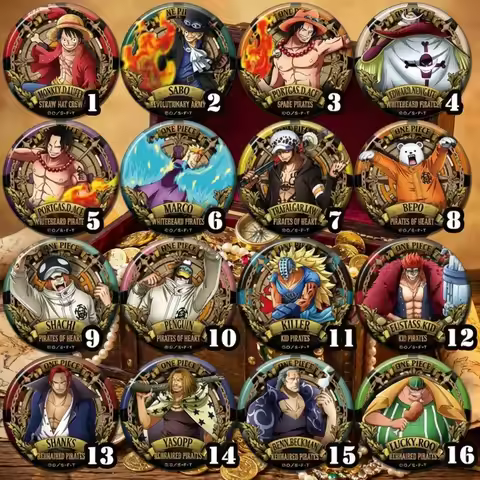 One Piece OP Luffy Zoro Ace Robin Cosplay Anime Badge Pin CD+ Version Anime Merchandise Accessories 