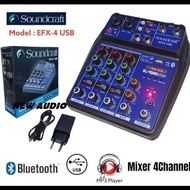 promo!! mixer audio mini 4 channel bisa bluetooth usb