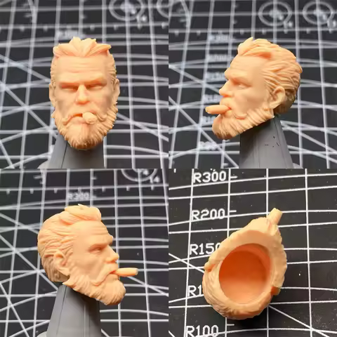 【30days made】Unpainted Model 1/12 Scale Bounty Hunter Knight Smoking Male Acid Rain War White Head C