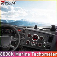 8000RPM Marine Tachometer 7 Color Backlight Digital Meter Dash Instrument Panel 240-33ohms Fuel Leve