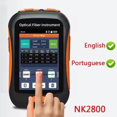 Mini OTDR NK2800 5-IN-1 Active Fiber 1550nm Fiber Optic Reflectometer and VFL OLS OPM EventMap 20dB