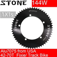 Stone Chainring 144 BCD Track Bike Fixie Aero Fixed Gear Round 42T 46T 48T 50T 52t 54 58t 60t Tooth