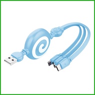 3a 3-In-1 Flexible Silicone USB Type C Charging Cable Collapsible For Phone / Tablet CO TH