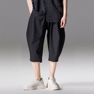 【推薦】夏季黑色七分褲 裁魂系列男士男士休閑哈倫短褲