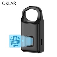OKLAR Fingerprint PadLock Smart Lock Home Luggage Dormitory Locker Warehouse Door Waterproof Electronic Padlock Portable Padlock