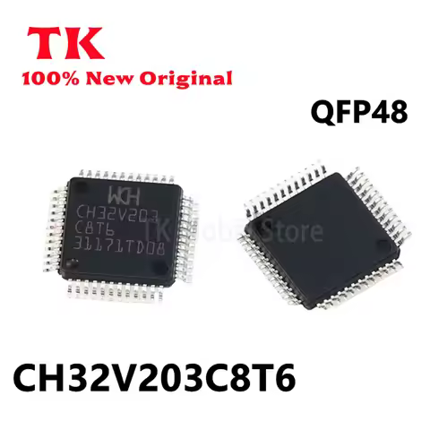 TK 10-100PCS New Original CH32V203C8T6 CH32V203 C8T6 LQFP48 Single chip microcomputer In Stock 100% 
