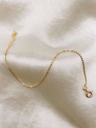 Dainty Chain Bracelet 18K Gold Plated Sterling Silver Earrings B0007 | สร้อยข้อมือเงินแท้  ทองแท้