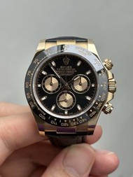👑🖤勞力士 Rolex 116515ln 黑面條字 皮帶款單錶 亂碼(代用皮帶) 藍夜光 🖤