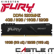 Kingston FURY BEAST DDR4 32GB 16GB 8GB 4GB 3600MHZ 3200MHZ 2666MHZ PC3600 PC3200 PC2666 Performance Desktop Ram BLACK