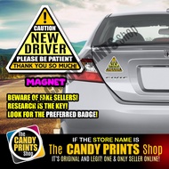 TRIANGLE SERIES 01 - Magnetic Car Sticker Version - NEW DRIVER