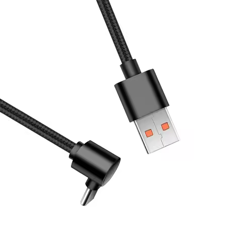 90 Degrees Braid 0.25m/0.5m/1m/2m Quick Charger Elbow USB A to Type C Cord PD Cable For iPhone Samsu