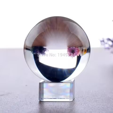 1pcs K9 Asian Rare Natural Quartz Clear Magic Crystal Glass Healing Ball Sphere with stand
