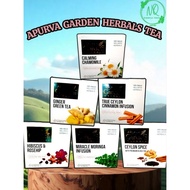 TEH APURVA GARDEN HERBALS (CHAMOMILE/GINGER GREEN TEA/CEYLON CINNAMON/SPICE)