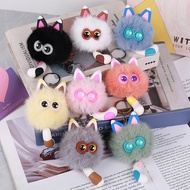 GANTUNGAN Plush Doll Briquette Bag Cat Plush Pendant Cute Cartoon Doll Bag Accessories Doll Keychain