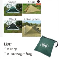 19 Hanging Points Camping Flysheet 210T Polyester Waterproof 3x4m Tent Tarp Screen Survival Sun Shel