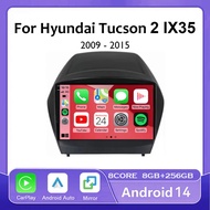 9Inch Android 14 Carplay Auto Car Radio Multimedia Player For Hyundai Tucson 2 LM IX35 2009-2015 Aut