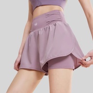 Women's Athletic Shorts 2-in-1 High Waisted Quick Dry Running Gym Yoga Shorts with Liner Pocket