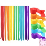 Party Decoration Color Crepe Paper Garland Paper Roll Ribbon Stage Party Shopping Mall School Layout Birthday Background