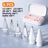 Replacement Pencil Tips for Apple Pencil Pro 2nd 3th(USB-C) 4/6 Pcs 2B Thin Soft Nibs for iPad Pro P