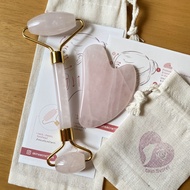 Rose Quartz Amethyst Gua Sha Grade A- หินกัวซา โรสควอตซ์ อเมทิสต์ เกรด A- เกรดรอง