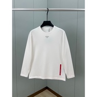 T-Shirt Lelaki dan Wanita Prada/Prada, T-Shirt Bercetak, T-Shirt Leher Bulat, Baju Lengan Pendek, T-