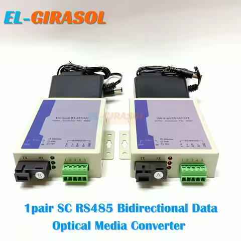 Optical Media Converter 1pair SC RS485 Bidirectional Data Fiber Transceiver Fiber Optic Communicatio