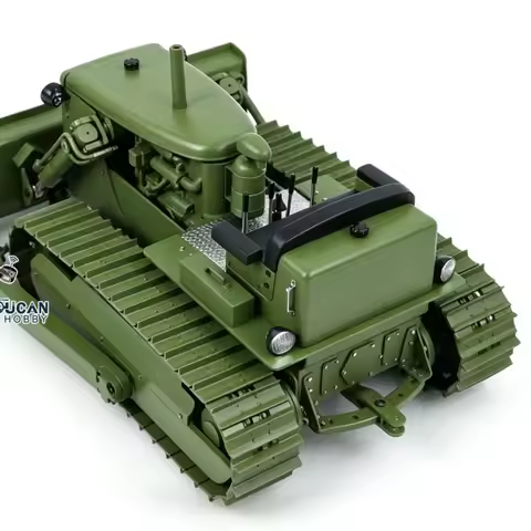 Metal 1/14 Remote Control Hydraulic Bulldozer D7 RC Dozer Model Construction Vehicle Light Sound Sys