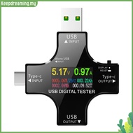 ✿ keepdreaming ✿  DC Digital Voltmeter Type-C PD Ampere Meter Color Digital Display Ammeter Detector