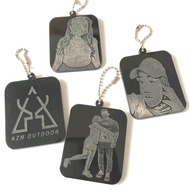 Custom made black arcylic premium photo custom keychain gambar