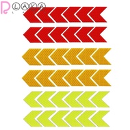 LAKAMIER 36Pcs Strong Reflective Arrow Decals, Red + Yellow + Green Reflective Material Safety Warning Stripe Adhesive Decals, 4*4.5cm