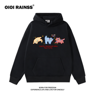 เสื้อสเวตเตอร์คอตั้งแขนยาวทรงหลวมสไตล์วินเทจสีดำ OIOI RAINSS สำหรับผู้หญิง ฤดูใบไม้ร่วง/ฤดูหนาว 2025