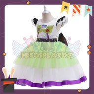 hiCosplaydy Kids Toy Story Buzz Lightyear Princess Dress Cosplay Costume
