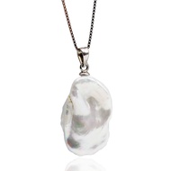 Pearl Pendant Necklace Natural Baroque Irregular Pearl 925 Sterling Silver Ladies Necklace