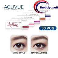 (30 pcs) Acuvue Define Daily Disposable Silicone Hydrogel Cosmetic Color Contact Lenses 1/3