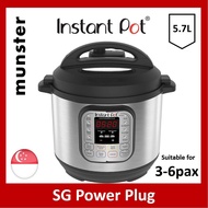 Instant Pot Duo 60 V2 7-in-1 Electric Pressure Cooker, 6Qt, 5.7L, 1000W, Brushed Stainless Steel/Black, 220-240V, Stainless Steel Inner Pot, SG 3-pin Plug Instantpot