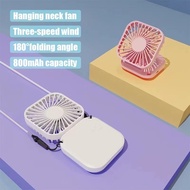 Mini Foldable Fan Pocket Handheld Fan USB Rechargeable Mini Fan Neck Hanging Fan